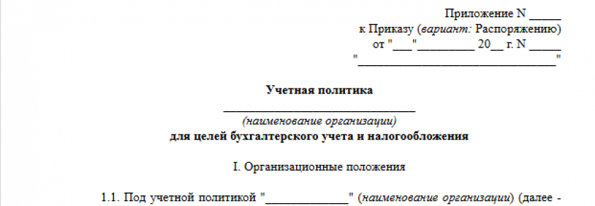 Учетная политика организации для целей бухгалтерского учета и налогообложения с 2025 года (общая)