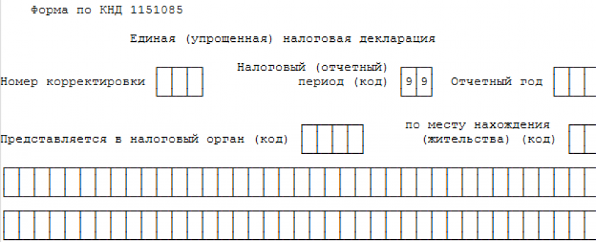 Бланк единой упрощенной налоговой декларации