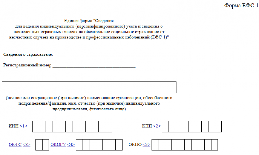 Форма ЕФС-1 за 2 квартал (полугодие) 2025 года