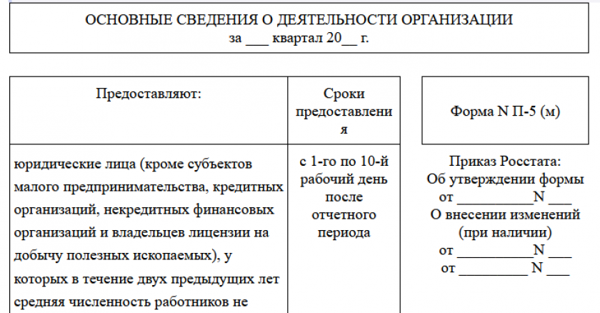П-5М Форма № П-5 (м) — бланк 2025