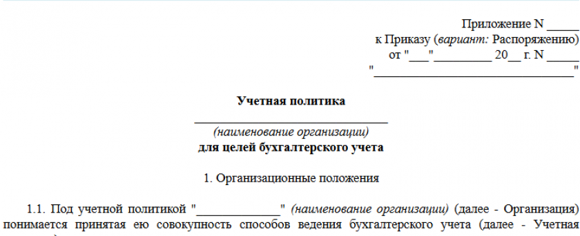 Учетная политика организации для целей бухгалтерского учета с 2025 года (общая)